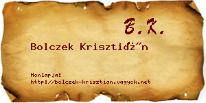 Bolczek Krisztián névjegykártya